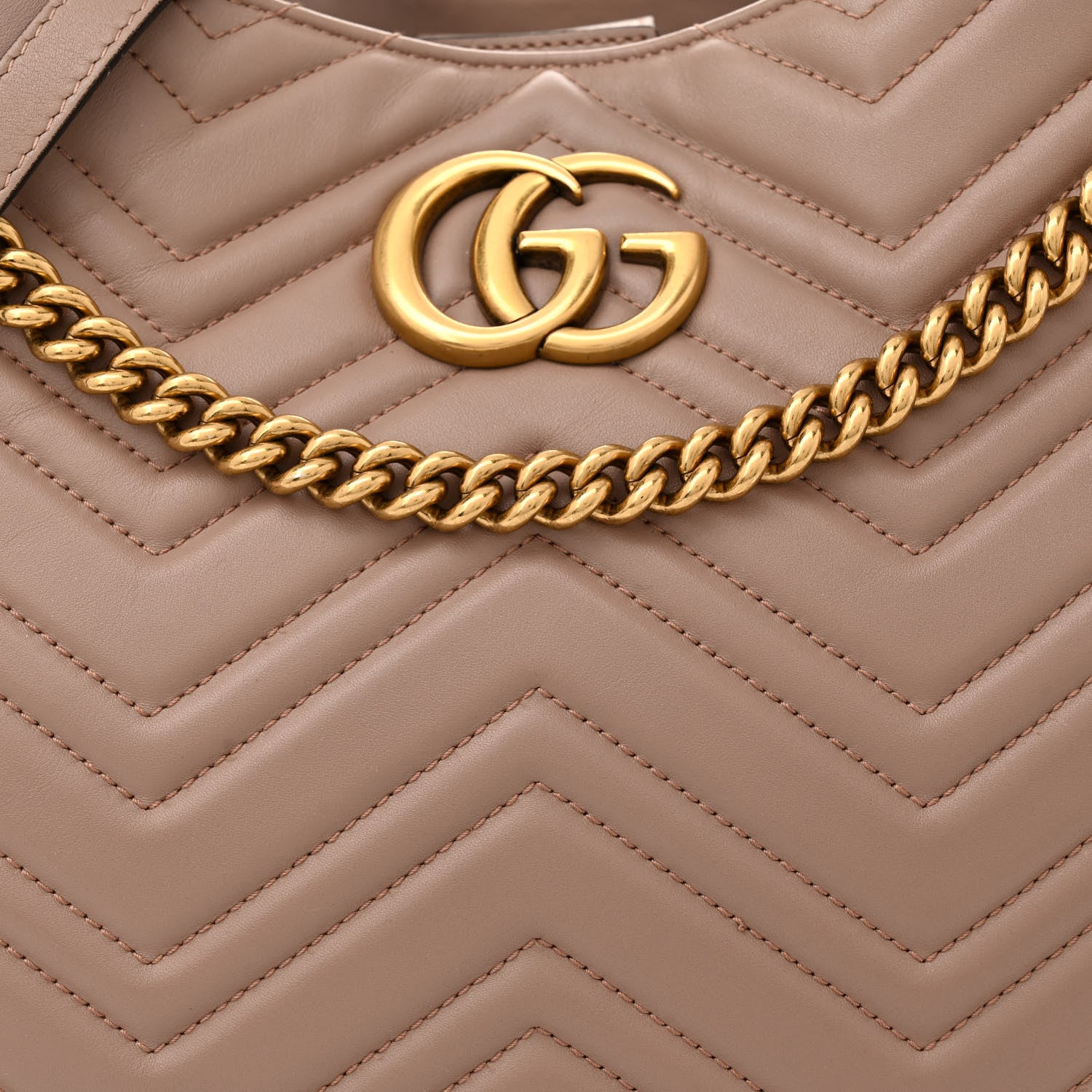 Gucci Calfskin Matelasse Medium GG Marmont Shoulder Tote Bag Porcelain Rose 8 of 13