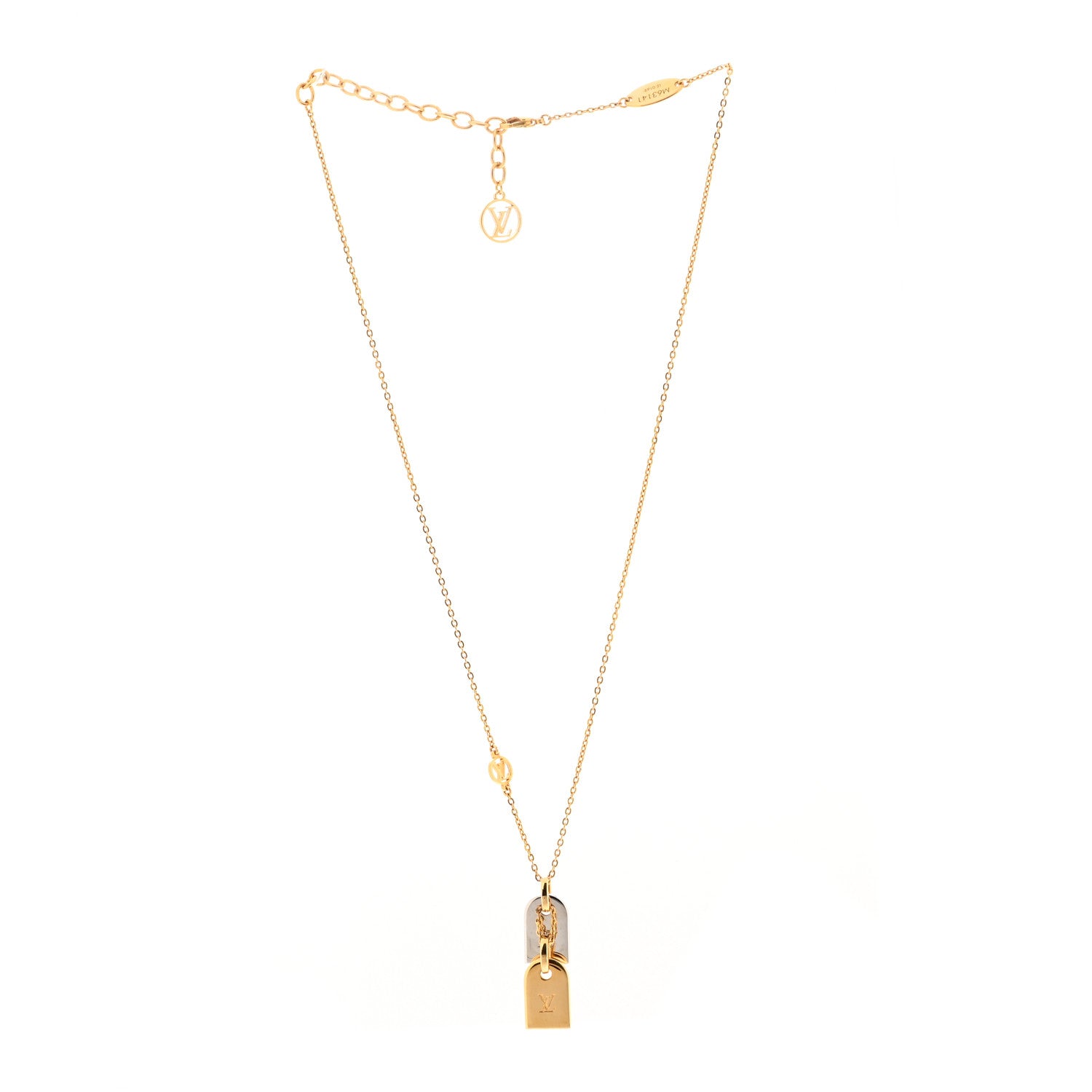 Louis Vuitton Nanogram Name Tag Necklace Gold 3 of 8