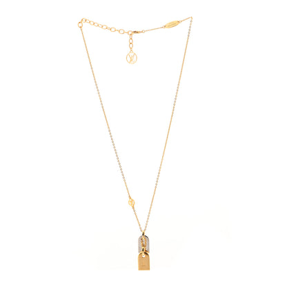 Louis Vuitton Nanogram Name Tag Necklace Gold 3 of 8
