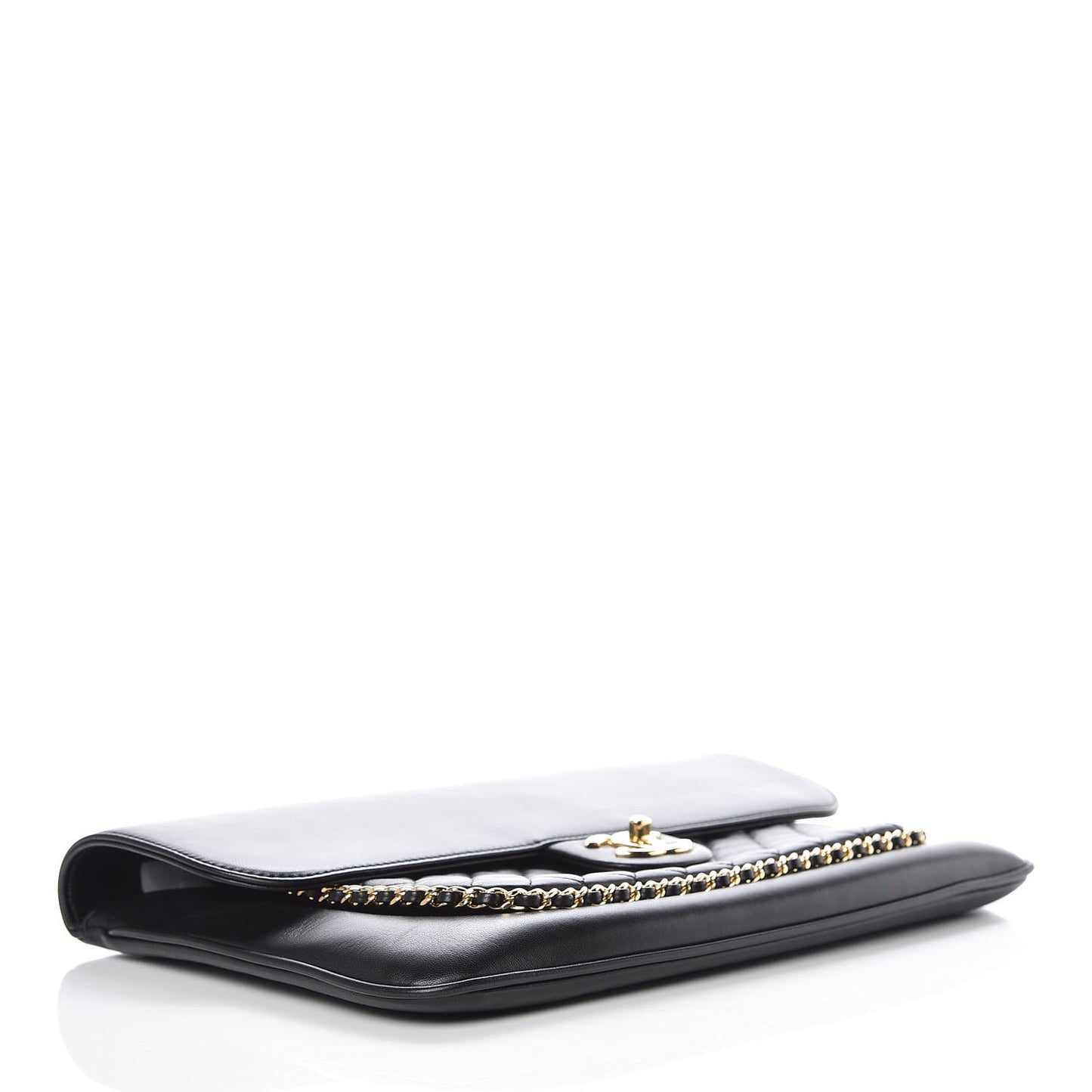 Lambskin Quilted CC Unchained Clutch Black