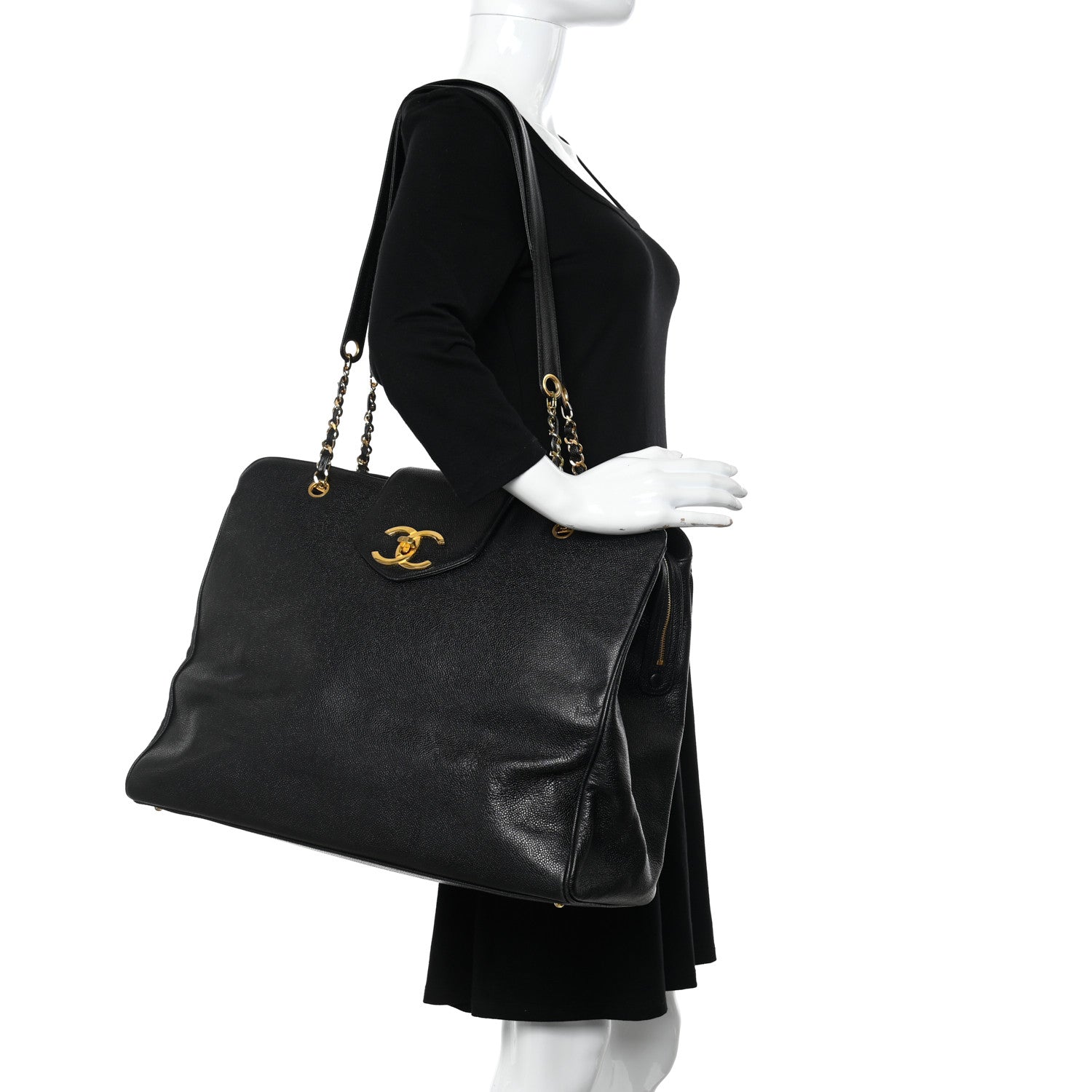 Chanel Caviar XL Weekender Bag Black 2 of 10