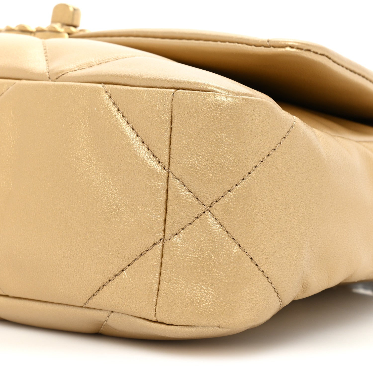 Chanel Metallic Goatskin Quilted Medium Chanel 19 Flap Gold 8 of 10