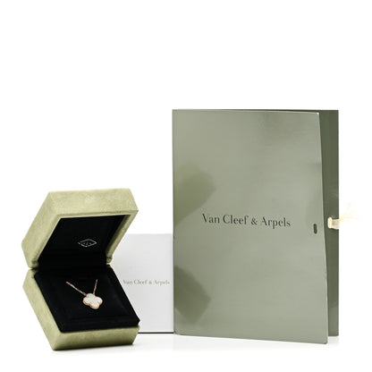 Van Cleef & Arpels 18K Yellow Gold Mother of Pearl Vintage Alhambra Pendant Necklace 5 of 5
