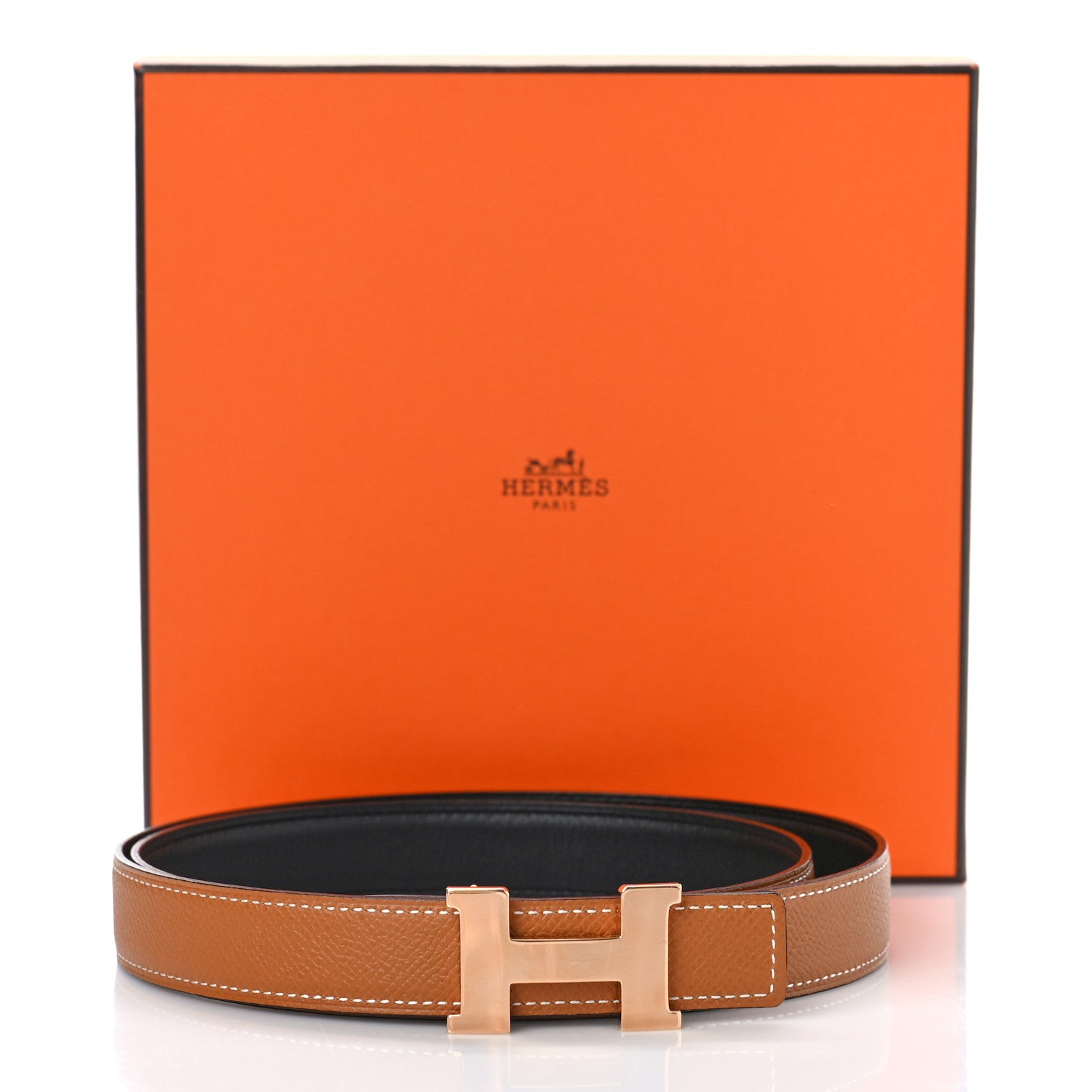 Hermes Swift Epsom 24mm Mini Constance H Belt 95 38 Black Gold 7 of 7
