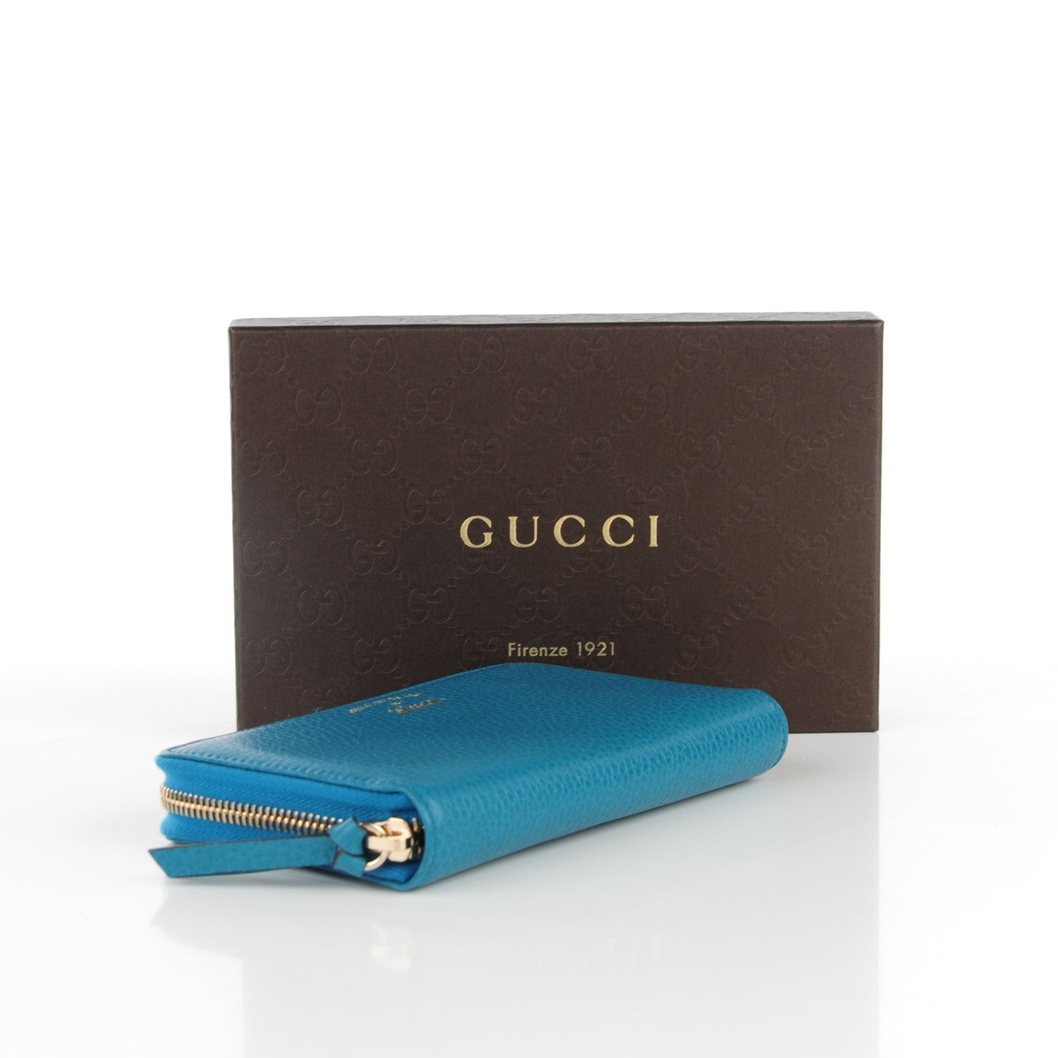 Gucci Dollar Calfskin Medium Swing Zip Around Wallet Deep Cobalt 4 of 8
