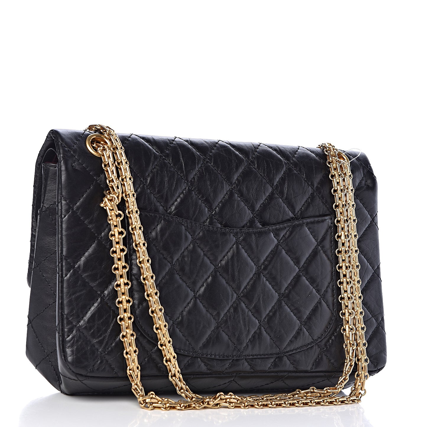 Aged Calfskin Quilted 2.55 Reissue 226 Flap Black