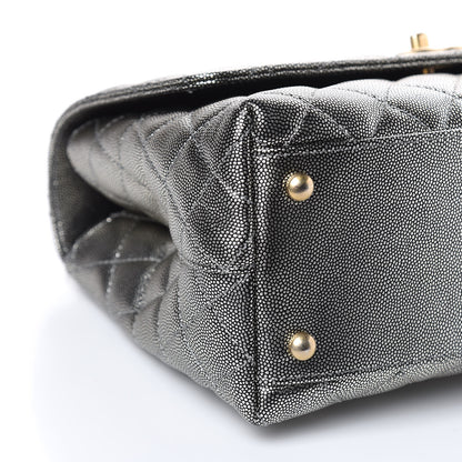 Chanel Metallic Caviar Quilted Small Coco Handle Flap Silver 8 of 10