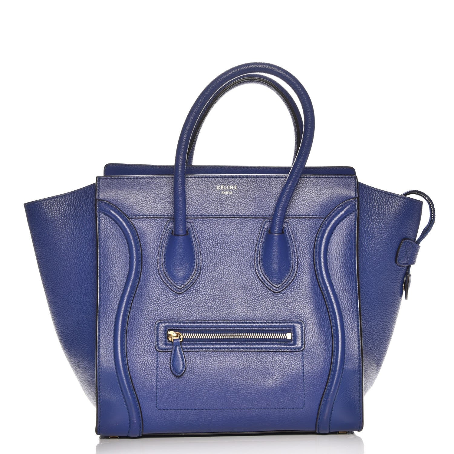 Celine Drummed Calfskin Mini Luggage Indigo 1 of 9