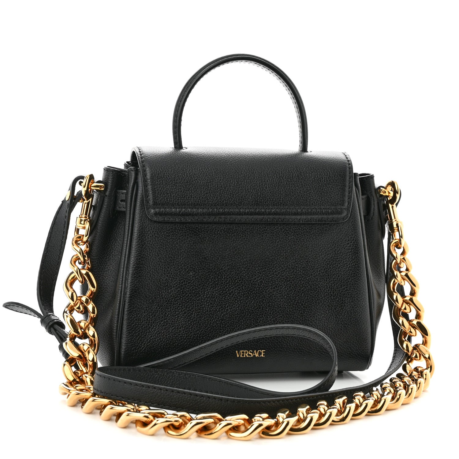 Versace Grained Calfskin Small La Medusa Top Handle Bag Black 3 of 11