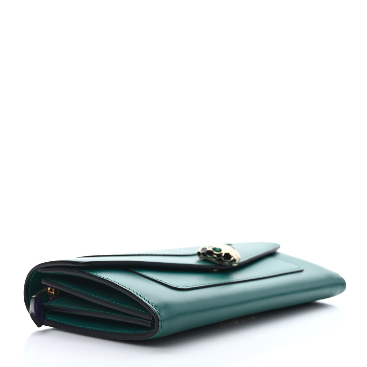 Calfskin Serpenti Forever Chain Wallet Emerald Violet Amethyst