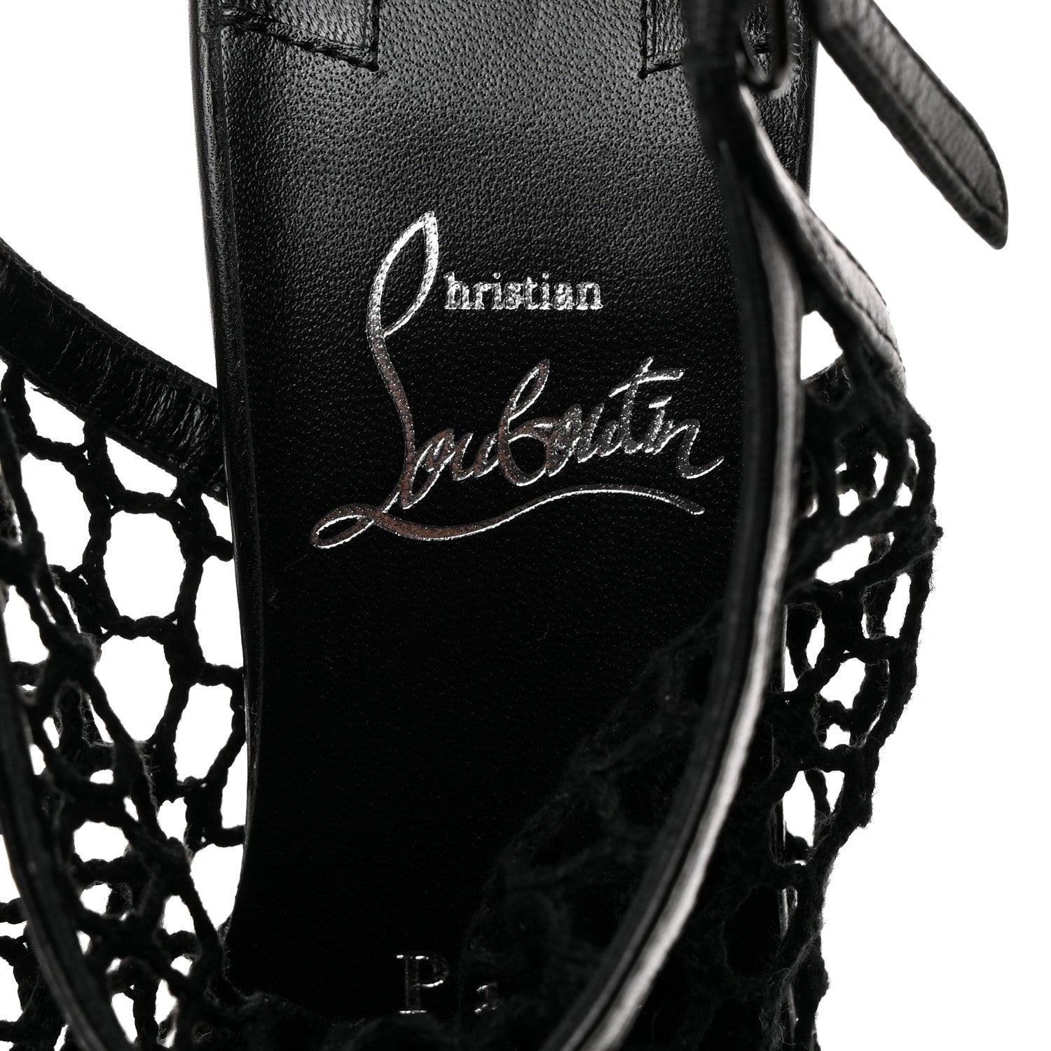 Christian Louboutin Kid Resille Plougesta Alta 150 Sandals 37 Black 6 of 7