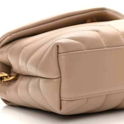 Saint Laurent Calfskin Y Quilted Monogram Toy Loulou Crossbody Bag Dark Beige 5 of 10