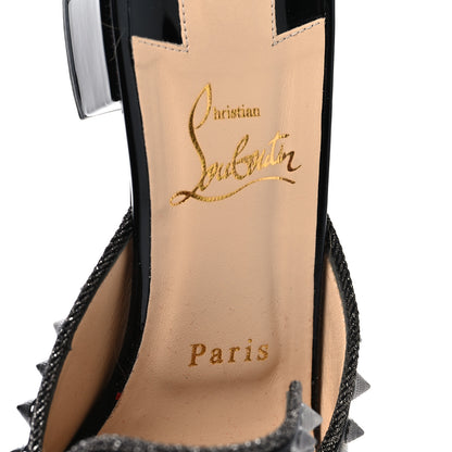 Christian Louboutin Patent Shiny Nappa Spikes Sun 35 Mules 38.5 Version Black 8 of 9