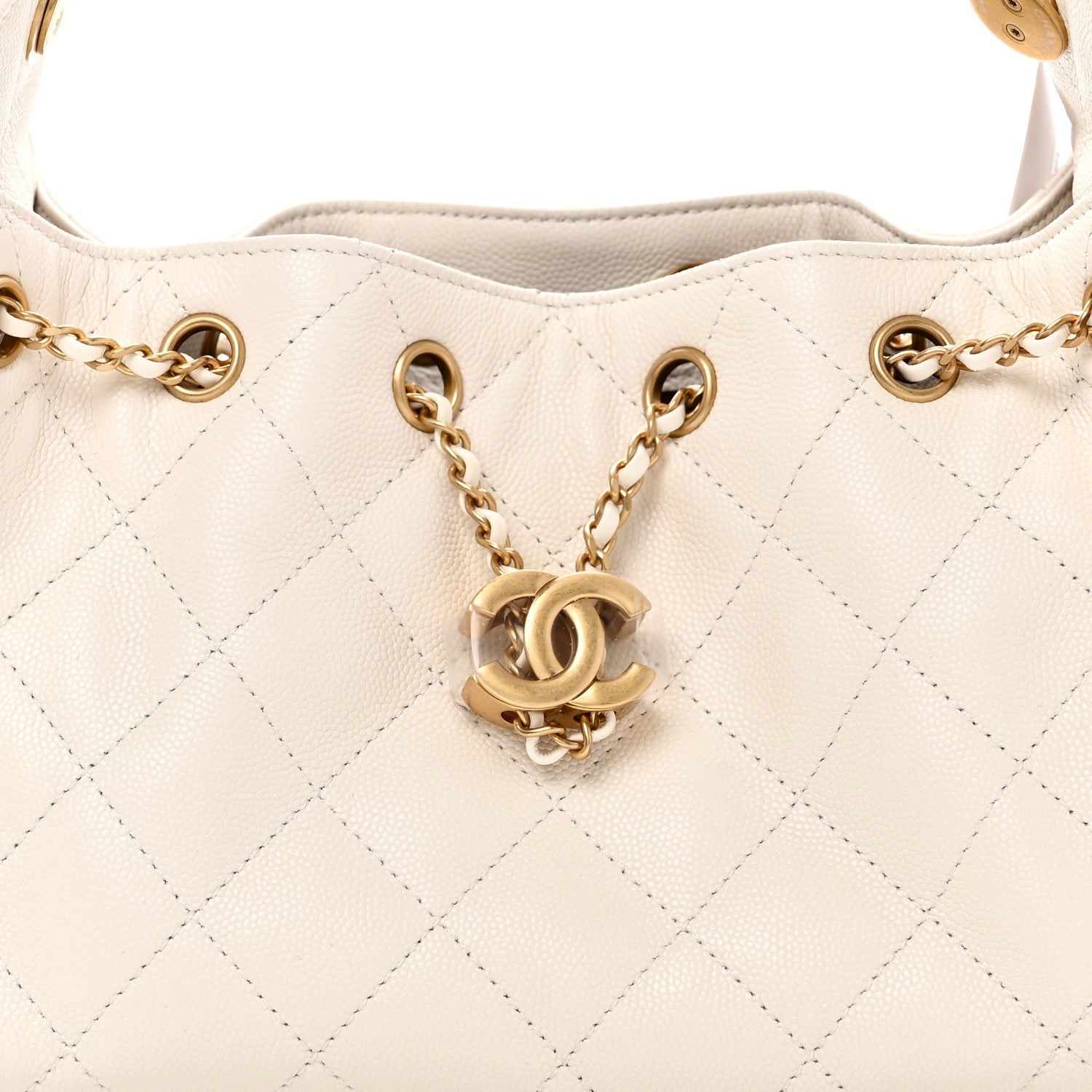 Chanel Caviar Quilted Mini Chanel 25 Handbag White 8 of 11