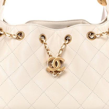 Chanel Caviar Quilted Mini Chanel 25 Handbag White 8 of 11