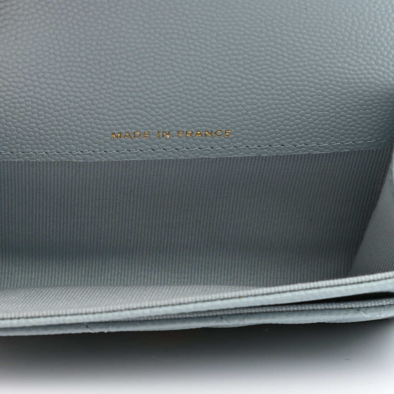 Chanel Caviar Quilted Flap Card Holder Wallet Light Blue 5 of 9