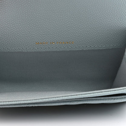 Chanel Caviar Quilted Flap Card Holder Wallet Light Blue 5 of 9