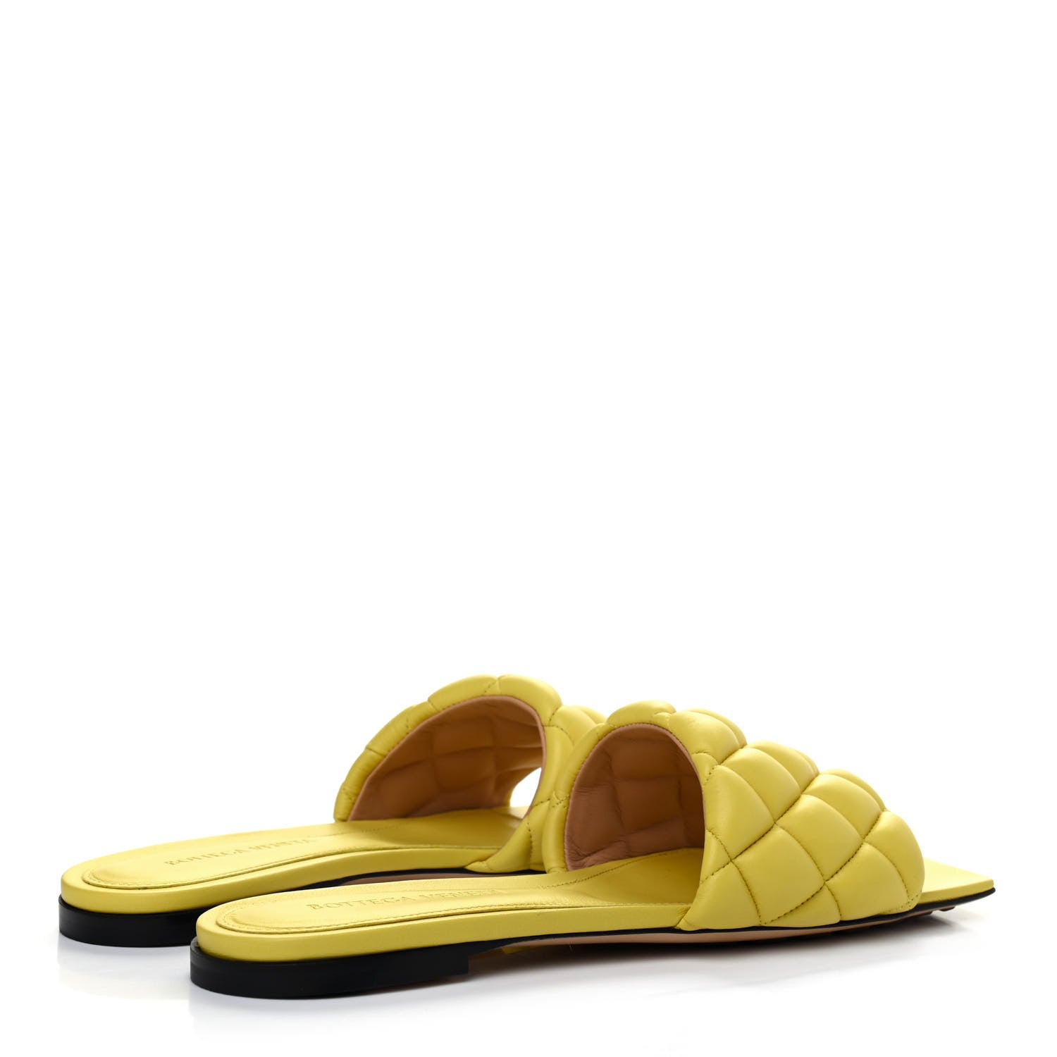 Bottega Veneta Nappa Matelasse Padded Flat Sandals 37.5 Pear 3 of 4