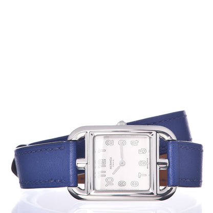 Hermes Stainless Steel Swift 23mm Cape Cod Double Tour Quartz Watch Bleu Electrique 3 of 7