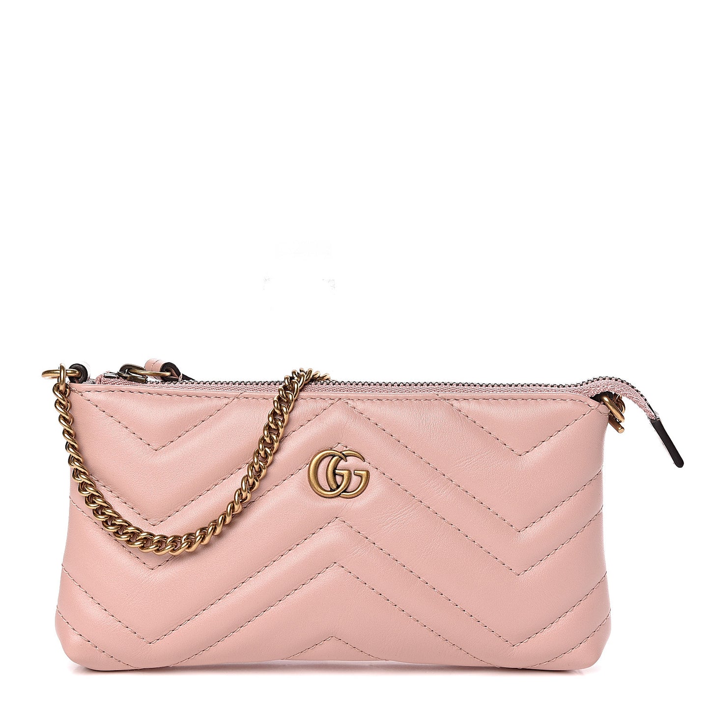 Calfskin Matelasse Mini GG Marmont Chain Bag Perfect Pink