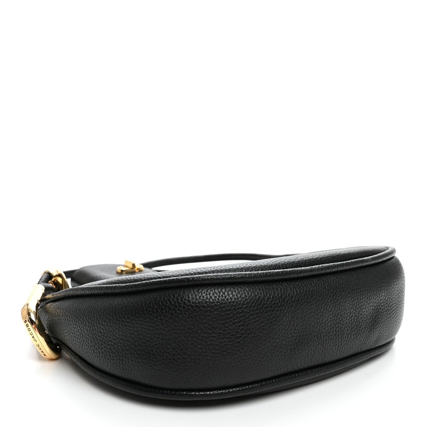 Grained Calfskin Dual Crescent Bag Black