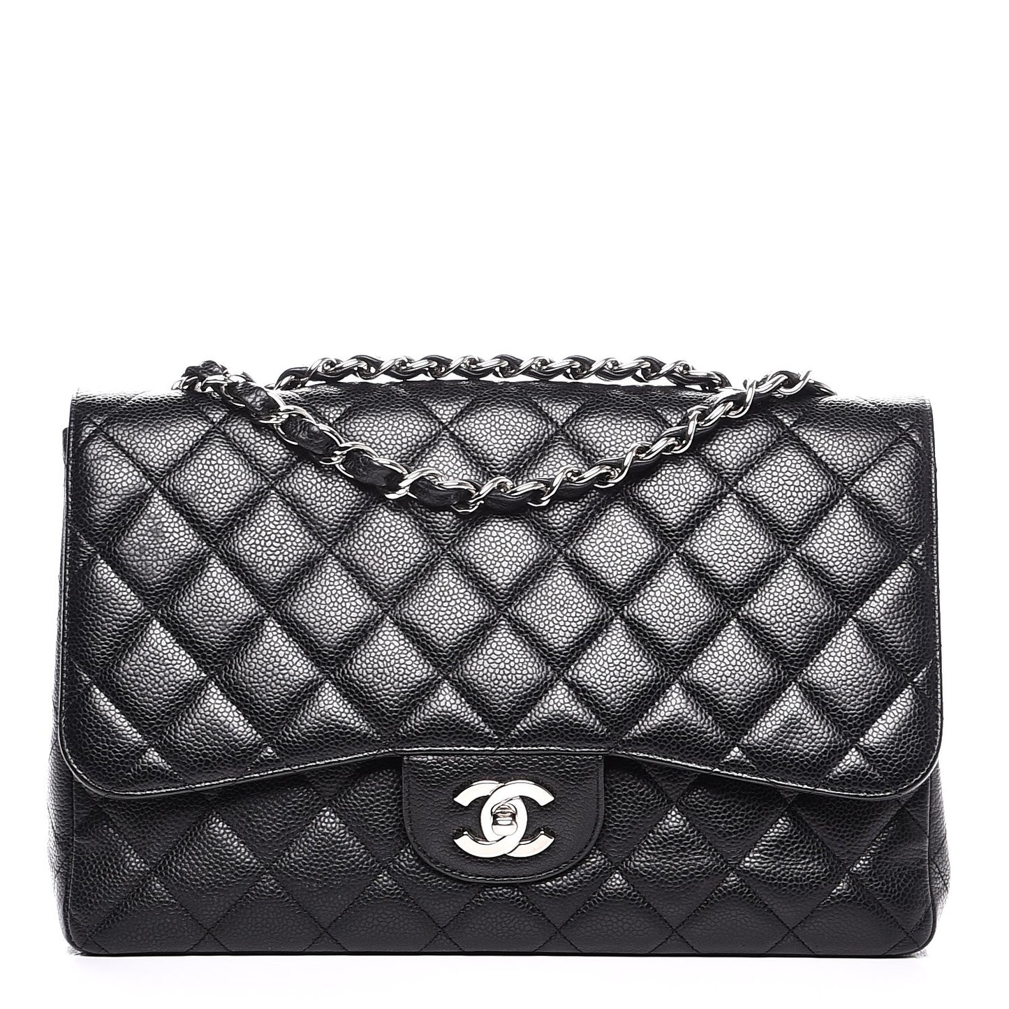 Caviar Quilted Jumbo Single Flap Black