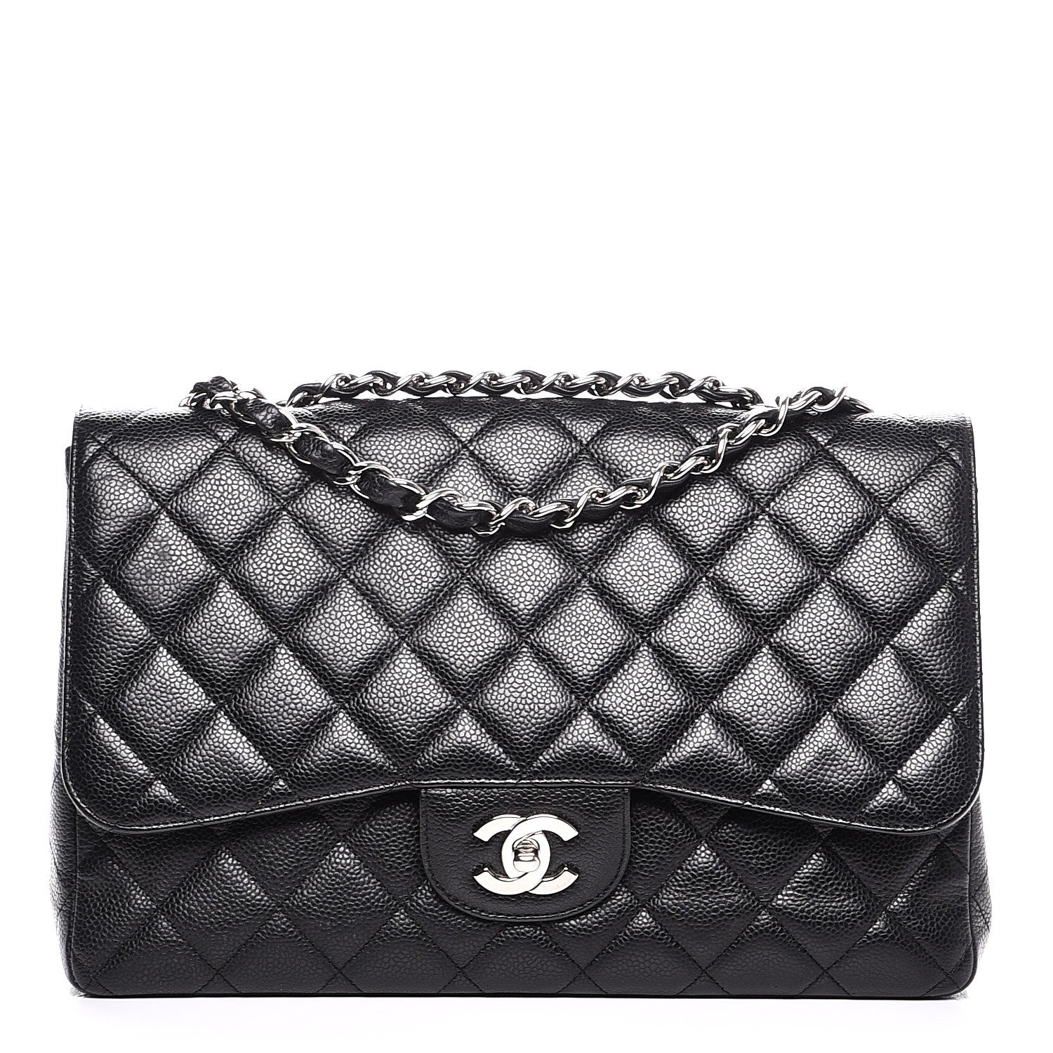 Chanel Caviar Quilted Jumbo Single Flap Black 1 of 8