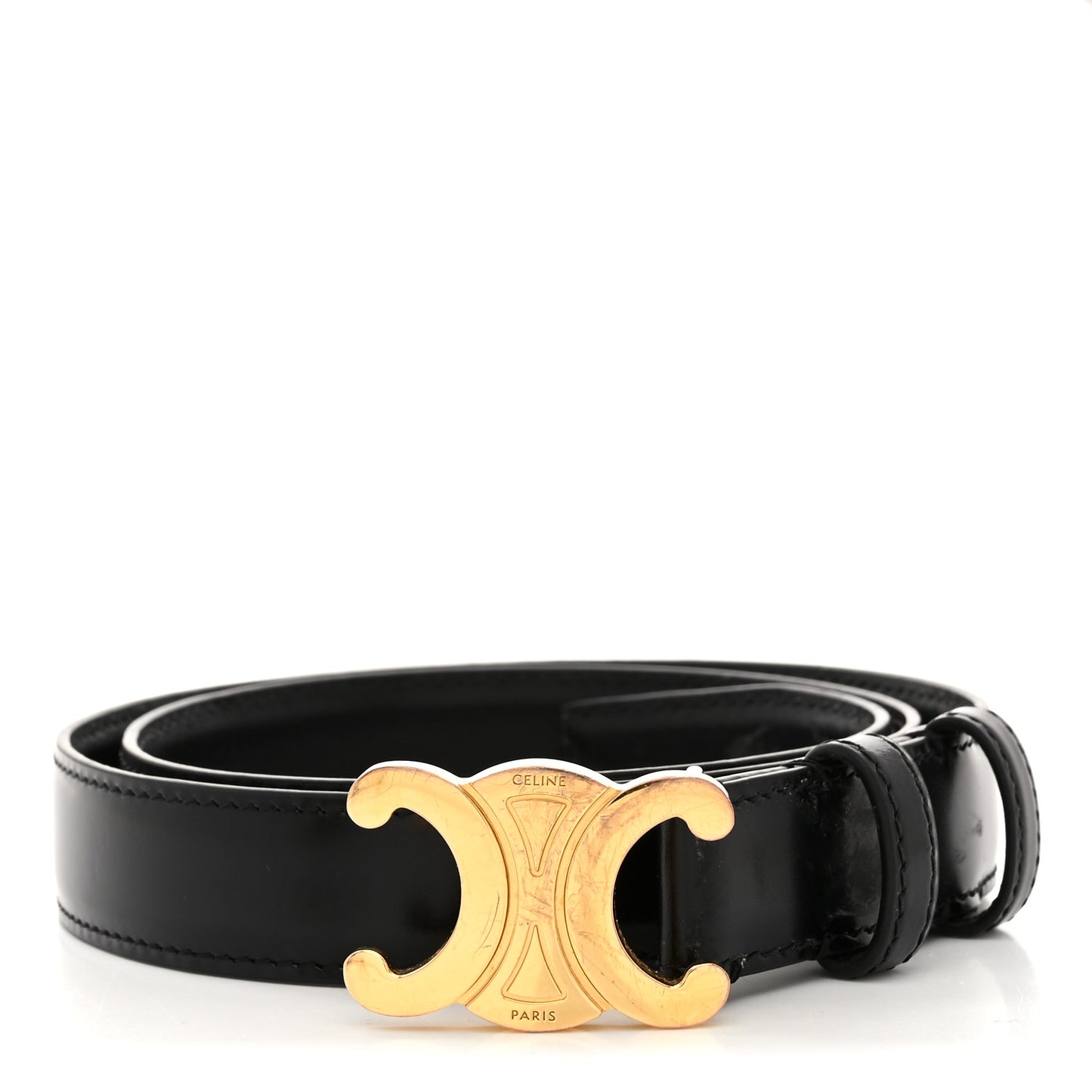 Box Calfskin Medium 25mm Triomphe Belt 75 30 Black