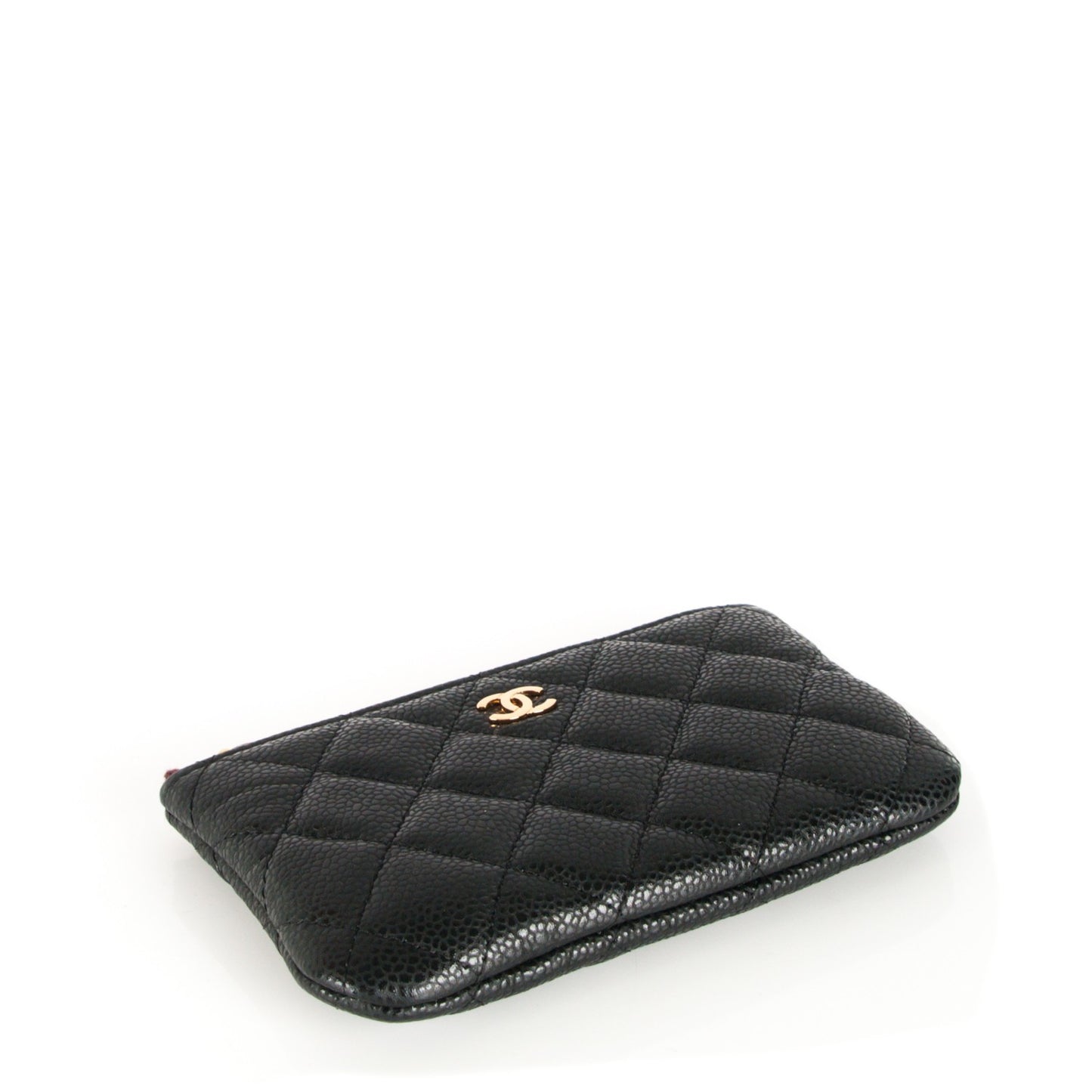 Caviar Quilted Small Cosmetic Case Black