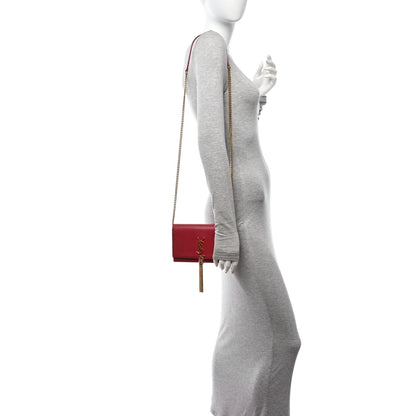 Saint Laurent Smooth Calfskin Classic Monogram Kate Tassel Chain Wallet New Lipstick 2 of 11