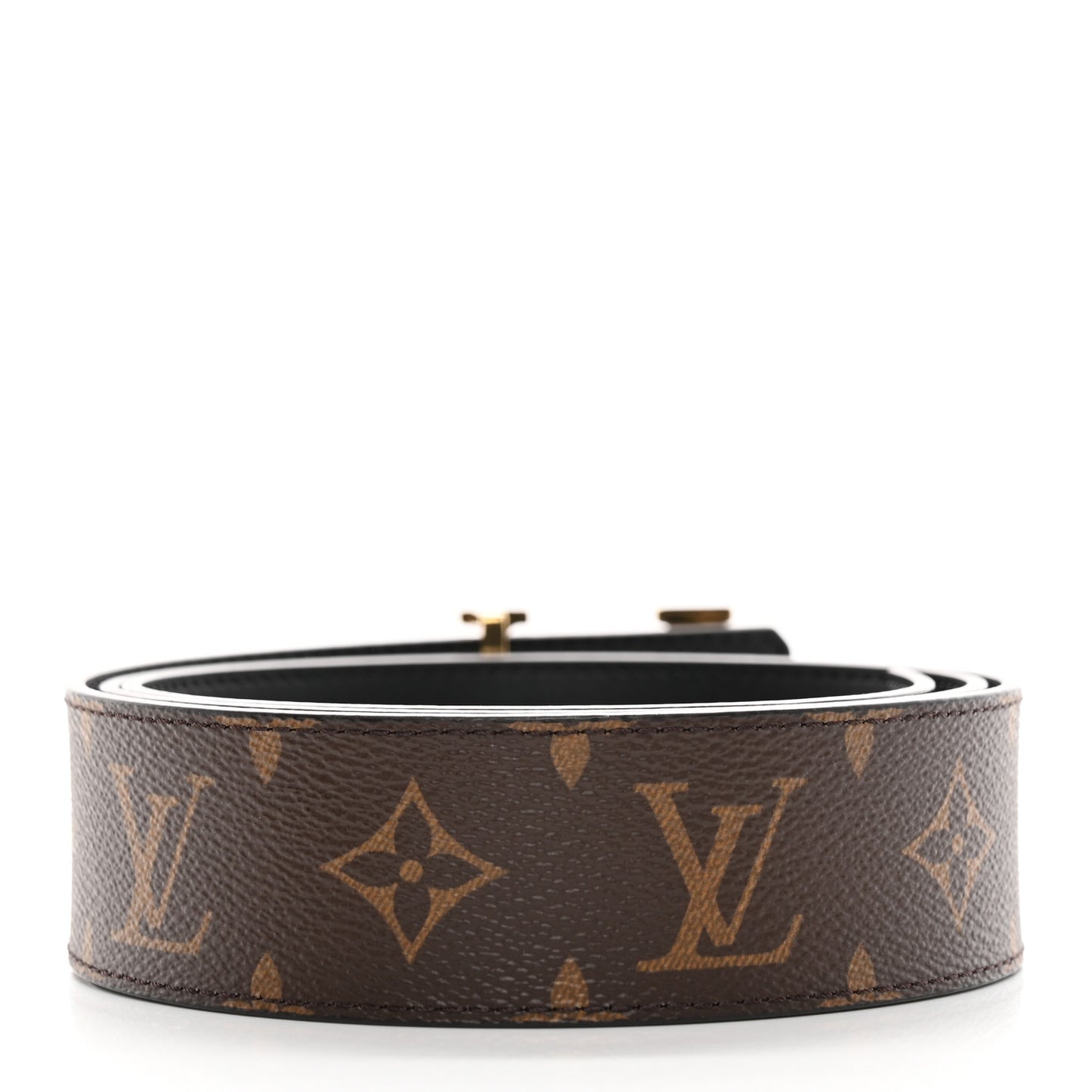 Calfskin Monogram 40mm LV Initiales Reversible Belt 95 38 Black