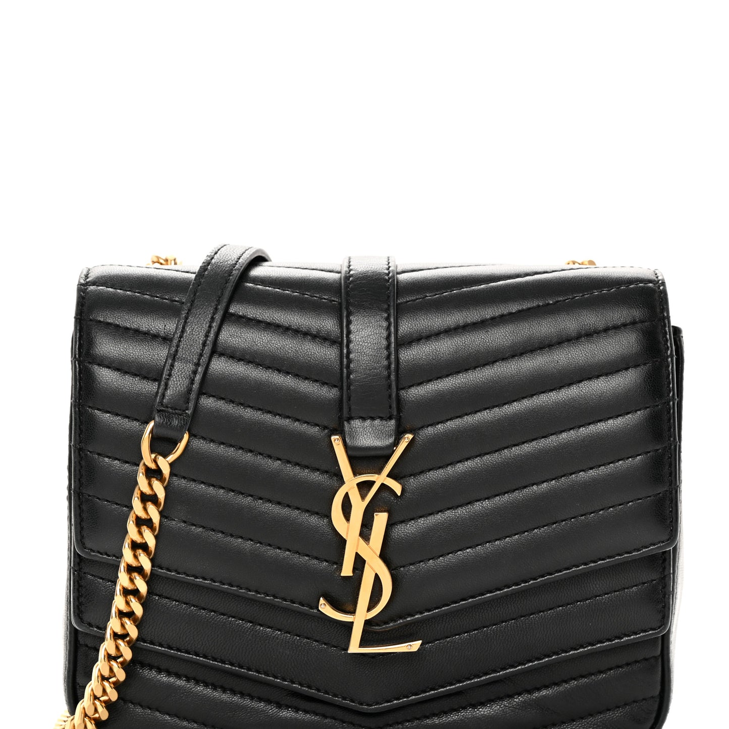 Lambskin Matelasse Chevron Monogram Small Sulpice Bag Black