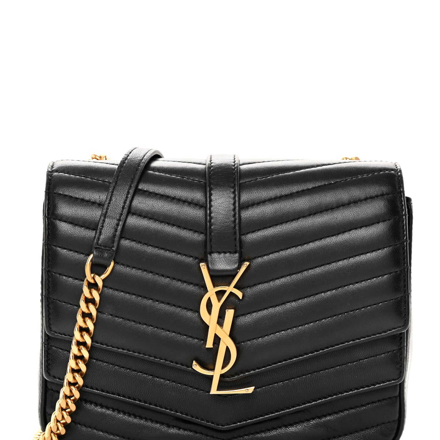 Saint Laurent Lambskin Matelasse Chevron Monogram Small Sulpice Bag Black 9 of 16