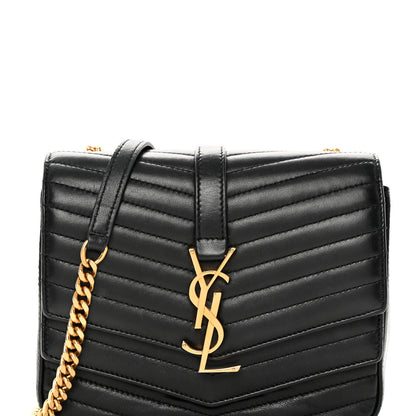 Saint Laurent Lambskin Matelasse Chevron Monogram Small Sulpice Bag Black 9 of 16