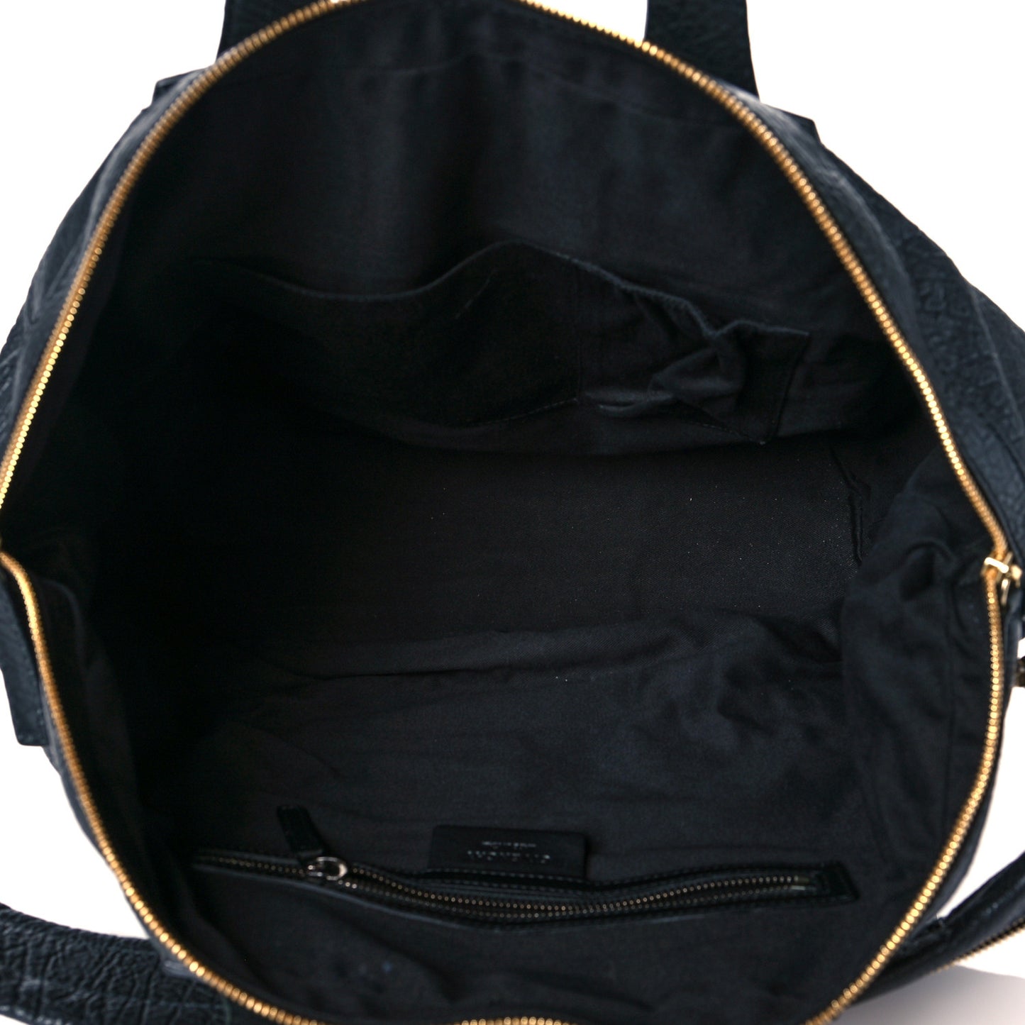 Pebbled Lambskin Zip Animation Medium Nightingale Black