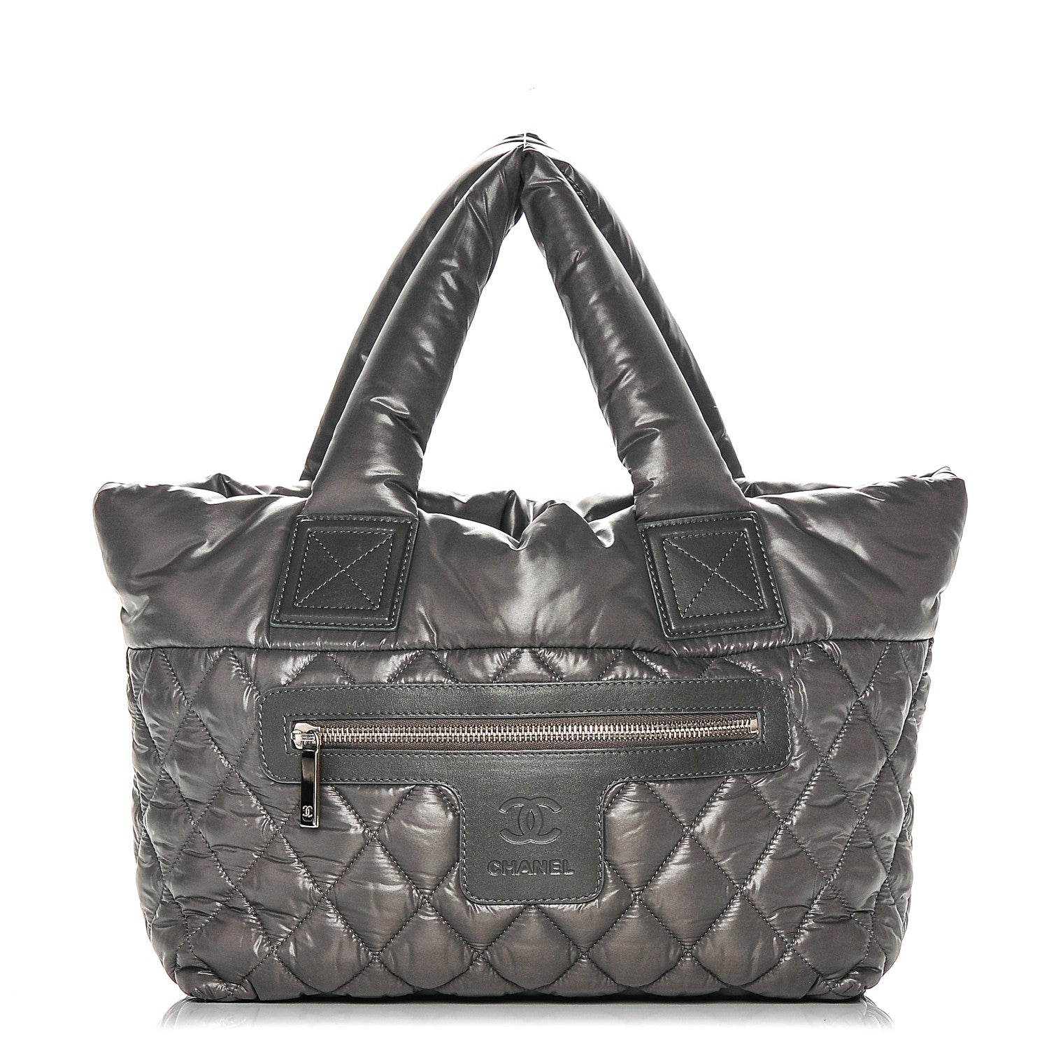 Chanel Nylon Quilted Small Coco Cocoon Reversible Tote Grey 1 of 8