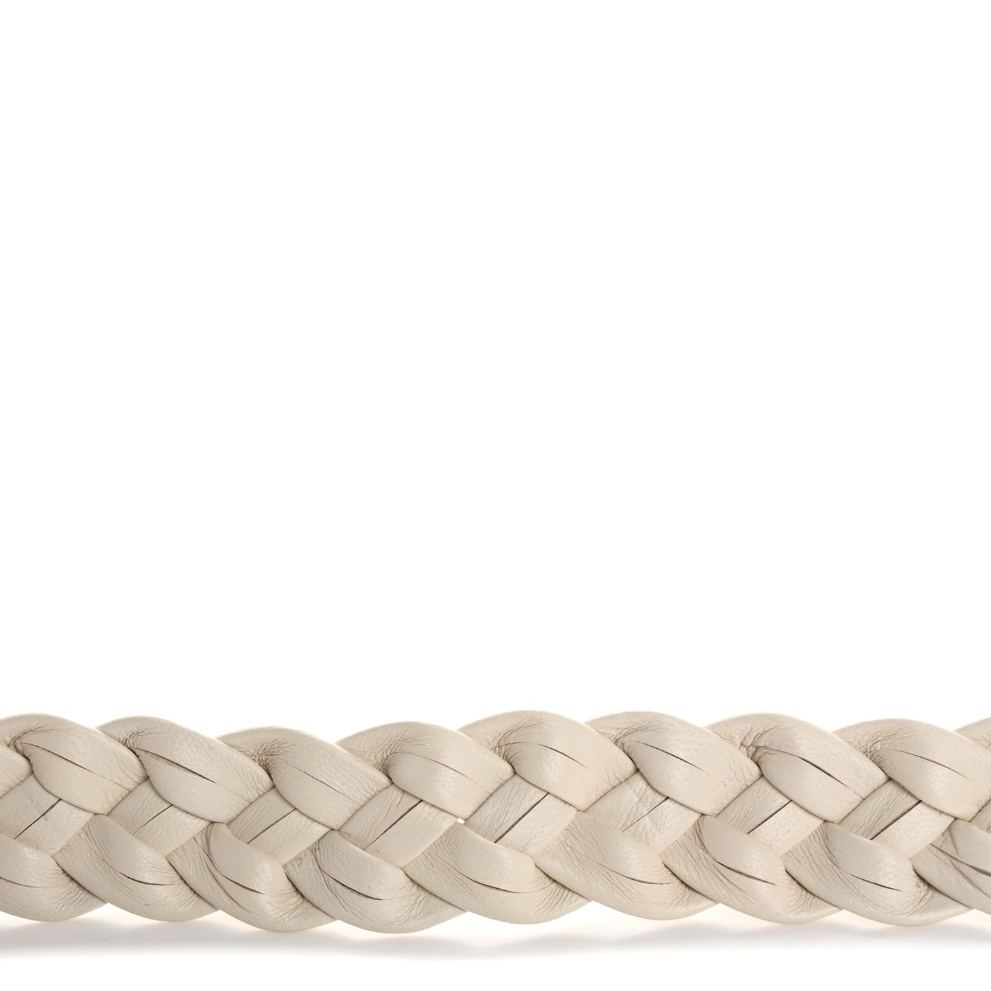 Nappa Braided Triangle Logo Belt 80 32 White