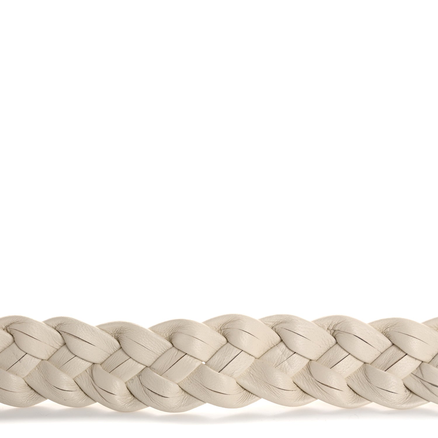 Prada Nappa Braided Triangle Logo Belt 80 32 White 5 of 6