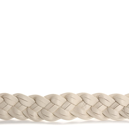 Prada Nappa Braided Triangle Logo Belt 80 32 White 5 of 6