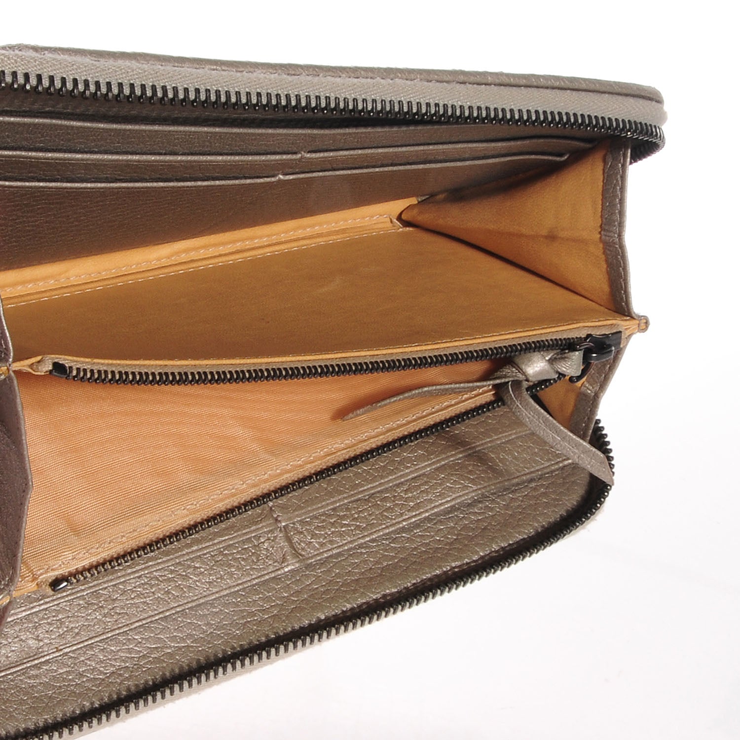 Bottega Veneta Cervo Metal Intrecciato Zip Around Wallet 5 of 8