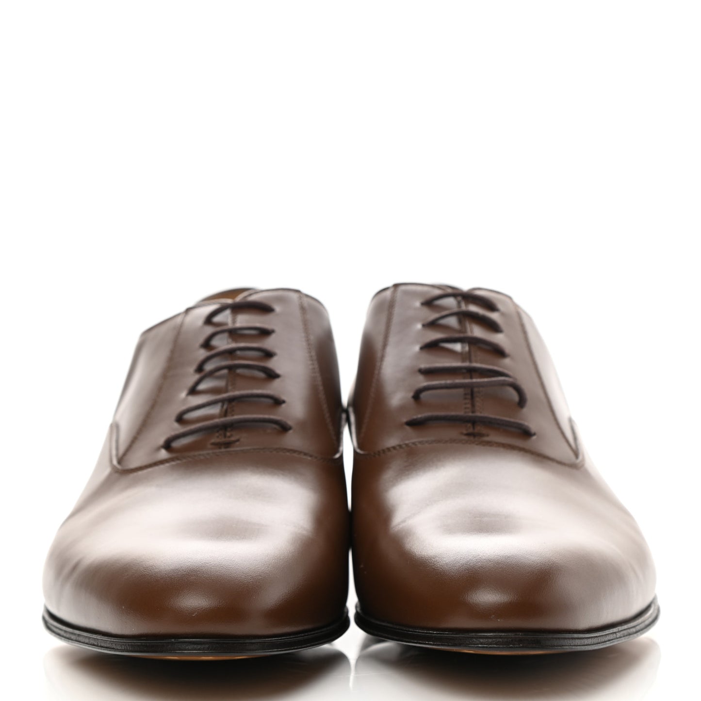 Calfskin Mens Lace Up Double G Loafers 10.5 Brown