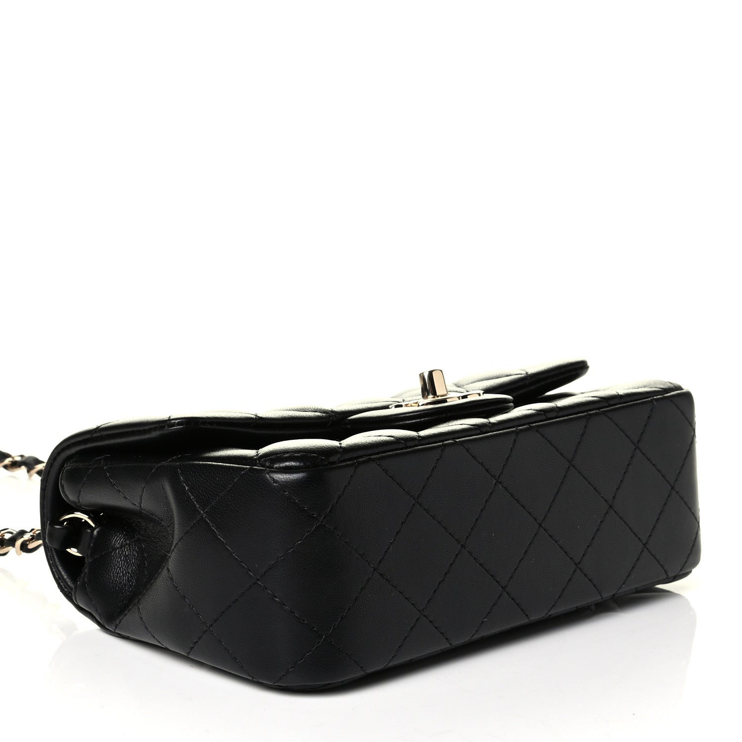 Chanel Lambskin Quilted Mini Rectangular Flap Black 3 of 6