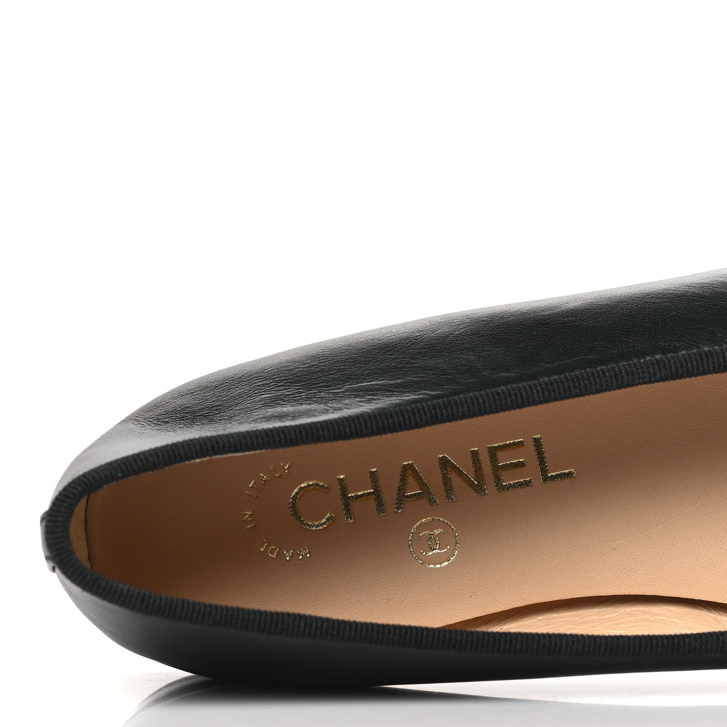 Chanel Lambskin Patent Cap Toe Ballerina Flats 38.5 Black 7 of 9