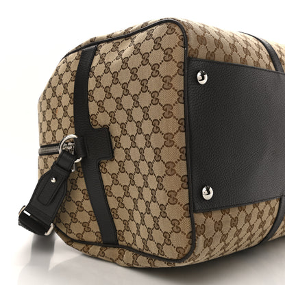 Gucci Monogram Dollar Calfskin Large Boston Duffle Bag Beige Ebony Testa di Moro Marrone Scuro 10 of 11