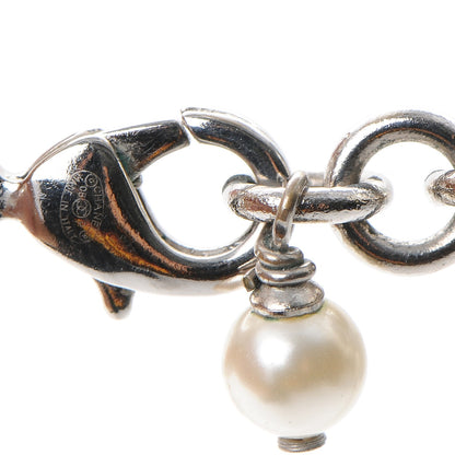 Chanel Crystal Pearl CC Long Necklace Silver 6 of 7