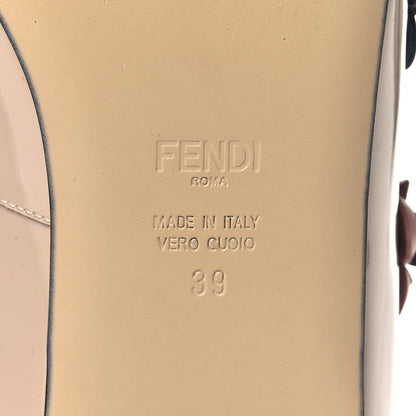 Fendi Patent Flowerland Strappy Flats 39 Nude 7 of 8