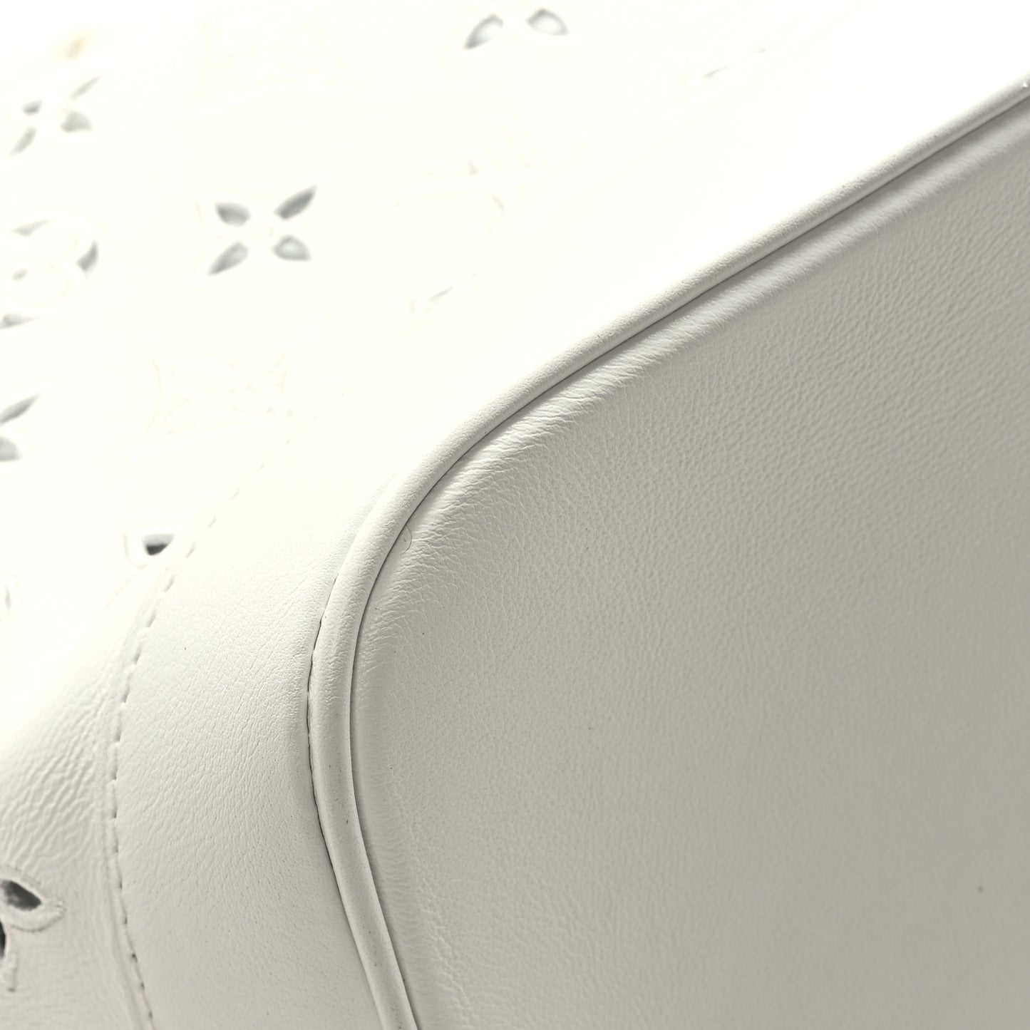 Calfskin Monogram Cutout Petit Noe White