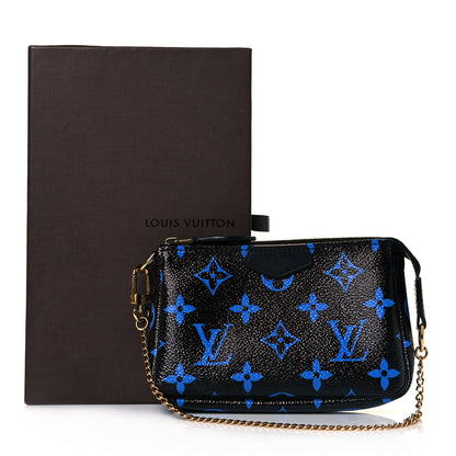 Louis Vuitton Colored Monogram Mini Pochette Accessories Blue Black 8 of 8