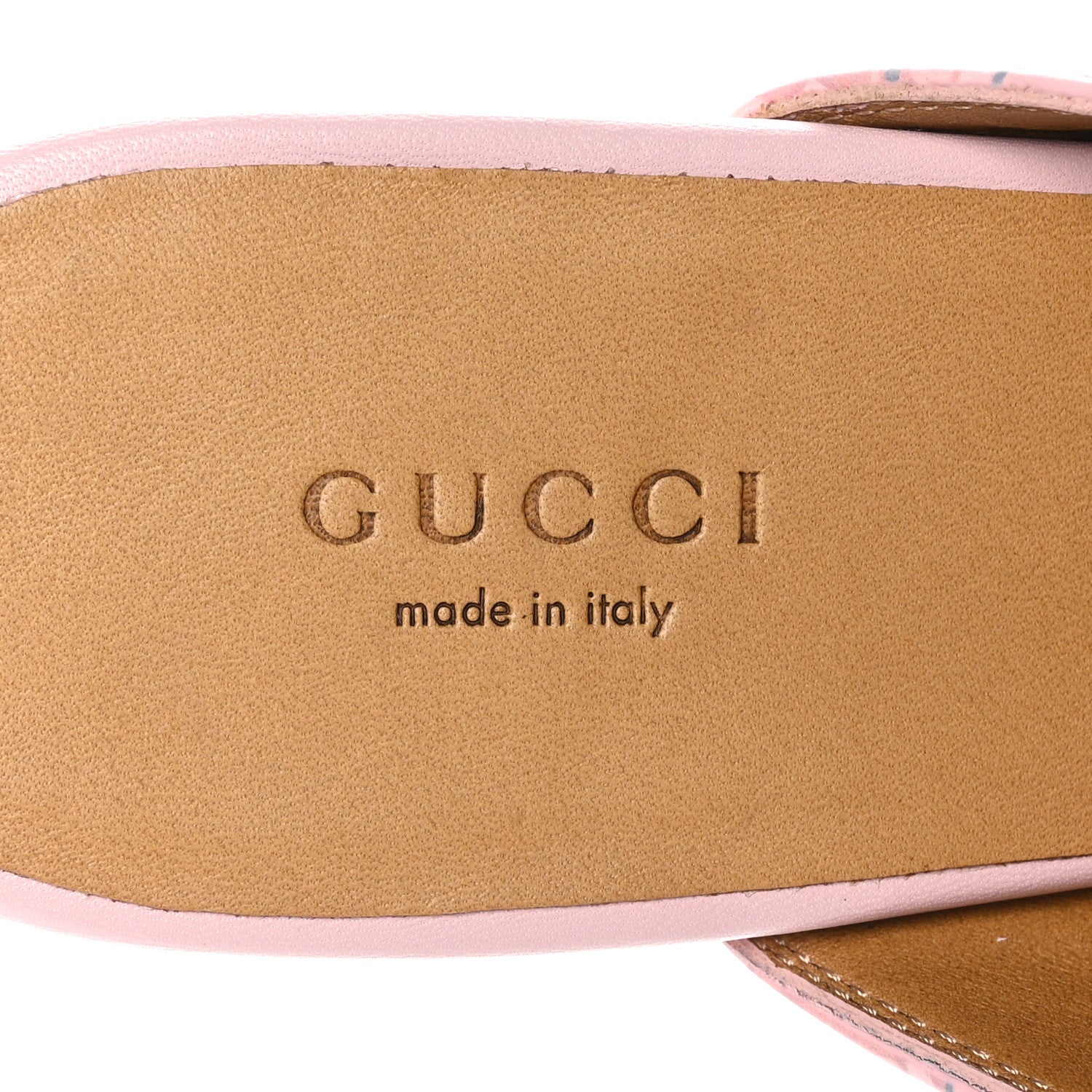 Gucci X PIKARAR Calfskin Monogram Print Womens Princetown Slippers 37.5 Pink Multicolor 7 of 8