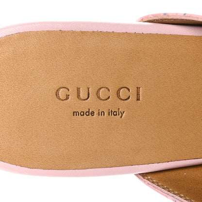 Gucci X PIKARAR Calfskin Monogram Print Womens Princetown Slippers 37.5 Pink Multicolor 7 of 8
